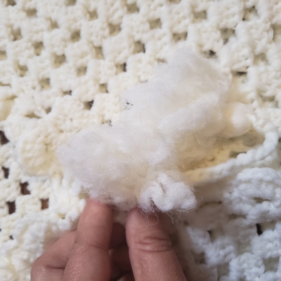 Handmade women's crochet off white  wool sweater vest - Picture 7 of 12